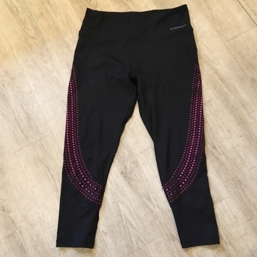 NWOT BCBGeneration Size XL Exercise Athletic Pants Black with Pink Accents